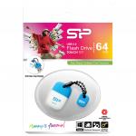 Флеш-диск 64GB SILICON POWER Touch T07 USB 2.0, белый/голубой, SP064GBUF2T07V1B