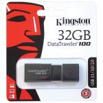 Флеш-диск 32GB KINGSTON DataTraveler 100 G3 USB 3.0, черный, DT100G3/32GB