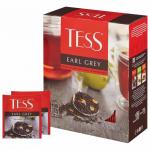 Чай TESS (Тесс) "Earl Grey", черный, с цедрой лимона, 100 пакетиков в конвертах по 1,8г, ш/к 12518
