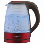 Чайник SCARLETT SC-EK27G62,  1,7л, 2200Вт, закрытый нагревательный элемент, стекло, красный