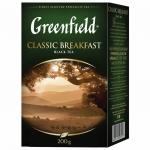 Чай GREENFIELD (Гринфилд) "Classic Breakfast", черный, листовой, 200г, картонная коробка, ш/к 07927