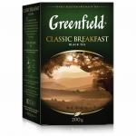 Чай GREENFIELD (Гринфилд) "Classic Breakfast", черный, листовой, 200г, картонная коробка, ш/к 07927