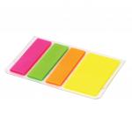 Закладки клейкие STAFF пластиковые, 45х12мм х 3 цвета + 45х25мм х 1 цвет , по 25 листов,129361
