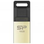 Флеш-диск 16GB SILICON POWER Mobile X10 OTG+USB 2.0, металл. корпус, золотистый, SP016GBUF2X10V1C