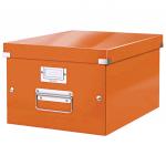 Короб архивный LEITZ "Click & Store" M, 200*280*370мм, лам. картон, разборный, оранжевый, 60440044