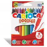 Фломастеры CARIOCA (Италия) "Doodles", 24 цвета, суперсмываемые, 42315