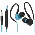 Наушники с микрофоном (гарнитура) вкладыши DEFENDER OutFit W770, проводные,1,5 м, черные с голубым