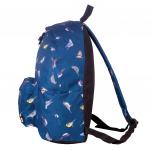 Рюкзак BRAUBERG, универсальный, сити-формат, синий, Птицы, 23 литра, 43*34*15 cм, 226401
