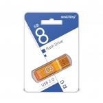Флеш-диск 8GB SMARTBUY Glossy USB 2.0, оранжевый, SB8GBGS-Or