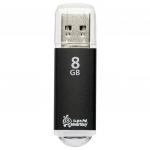 Флеш-диск 8GB SMARTBUY V-Cut USB 2.0, металл. корпус, черный, SB8GBVC-K