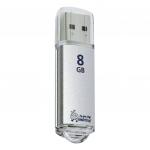 Флеш-диск 8GB SMARTBUY V-Cut USB 2.0 металл. корпус, серебристый, SB8GBVC-S