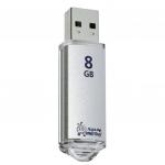 Флеш-диск 8GB SMARTBUY V-Cut USB 2.0 металл. корпус, серебристый, SB8GBVC-S