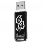 Флеш-диск 64GB SMARTBUY Glossy USB 2.0, черный, SB64GBGS-K