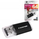 Флеш-диск 64GB SILICON POWER Ultima II-I Series USB 2.0, металл. корпус, черный, SP064GBUF2M01V1K