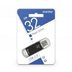 Флеш-диск 32GB SMARTBUY V-Cut USB 2.0, металл. корпус, черный, SB32GBVC-K
