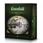 Чай GREENFIELD "Earl Grey Fantasy", черный с бергамотом, 100 пакетиков в конвертах по 2г, ш/к 05848