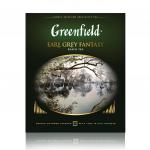 Чай GREENFIELD "Earl Grey Fantasy", черный с бергамотом, 100 пакетиков в конвертах по 2г, ш/к 05848