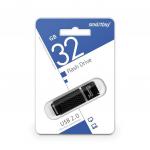 Флеш-диск 32GB SMARTBUY Quartz USB 2.0, черный, SB32GBQZ-K