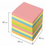 Блок для записей BRAUBERG проклеенный, куб 9*9*9 см, цветной, 129207