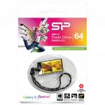 Флеш-диск 64GB SILICON POWER Touch 850 USB 2.0, металл. корпус, янтарный, SP064GBUF2850V1A