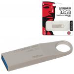 Флеш-диск 32GB KINGSTON DataTraveler SE9 G2 USB 3.0, металл. корпус, серебристый, DTSE9G2/32GB