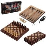 Игра настольная 3 в 1 Шик (шахматы, нарды, шашки) 12*24*3 см, магнит.доска, пласт. фигурки