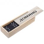 Игра настольная Домино "Классика" в деревянной коробке, 28 деревянных косточек