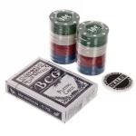 Игра настольная Покер "Стрит-флэш" 48 фишек, 1 колода карт, фишка диллера, в пластиковой упаковке