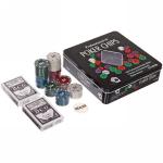 Игра настольная Покер "Фулл-хаус" 100 фишек, 2 колоды карт, фишка диллера, в подарочной коробке