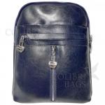Кожаный рюкзак-сумка INDIKA CASUAL. Темно-синий.