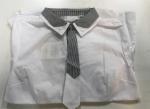 Блузка для девочек 1669-1 белый/серый галстук