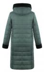 Пальто женское Айлина зелено-черная плащевка (синтепон 200) С 0630
