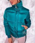 Куртка Женская 10001 "Однотонная На Запах" Темно-Зеленая