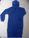 Туника-платье на флисе с карманом кенгуру ярко-синяя UM37