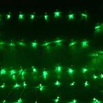 Занавес светодиодный ш 2 * в 2,5м, 672 лампы LED, "Водопад", Зеленый, 8 реж, прозр.пров.