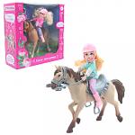 ИГРОЛЕНД Кукла шарнирная в виде наездницы с лошадкой,  ПВХ,  РР,  23, 3x10x23, 5 см