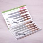 Набор кухонных ножей в подарочной упаковке 6 предметов (5 ножей+пиллер) Kamille 5043