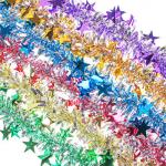 СНОУ БУМ Мишура со звездами, широкая, 200х9 см , 6 цветов