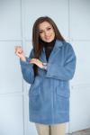 Пальто женское демисезонное 22520 (голубой/тедди)