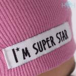 Двухслойная шапка с нашивкой "I`m super star"