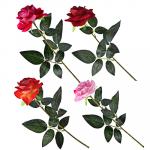 Цветок искусственный "В виде Розы" 67см, пластик, полиэстер, 4 цвета
