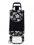 Хозяйственная тележка на колесах Litzen Triplet, черная в цветочек