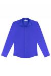 01476 Рубашка однотонная дл.рукав мод.1939 цв. синий