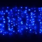 Гирлянда для улицы ЗАНАВЕС 1,5*2,5м 360 ламп LED, прозрач.пров, Синий (возможность соединения)- контроллер без переключения