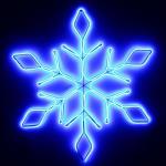 Фигура световая "Снежинка" 67 см, гибкий неон, синяя (постоянное свечение)