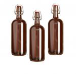 Бутылка "Бугель" коричневая, 1000 мл + пробка, 9 шт.