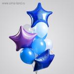 Букет из шаров «Звезда», набор 12 шт. + грузик, цвет синий