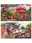 Алмазная раскраска 40*50 НД-1966 Двусторонняя картина Волчья стая .Красивая погода