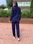 Женский вязанный костюм 388 темно-синий