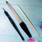 Маникюрный набор на блистере, 3 предмета "Ультрамарин - Ваши ручки" (триммер, пилка металлическая и палочка апельсиновая),20*7 см